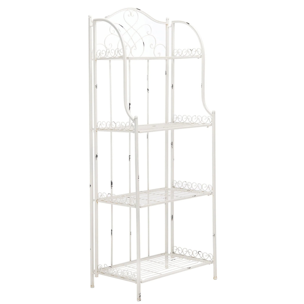 SAFAVIEH Bryn Étagère de boulanger d'extérieur victorienne en fer forgé à 4 niveaux - 63,5 cm l x 38,1 cm P x 160 cm H - 25L x 15P x 63H