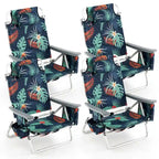 Lot de 4 chaises de plage pliantes de randonnée Costway, 5 positions d'extérieur - Voir détails
