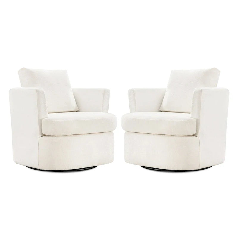 Fauteuils pivotants modernes Chenille pour salon