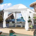 Cozywor Tonnelle escamotable en acier de 3,35 m x 3,35 m avec moustiquaire