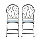Ensemble bistrot pliant en métal Glitzhome pour extérieur, 3 pièces, table et chaises de patio