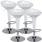 Tabouret de bar pivotant en plastique chromé réglable en hauteur