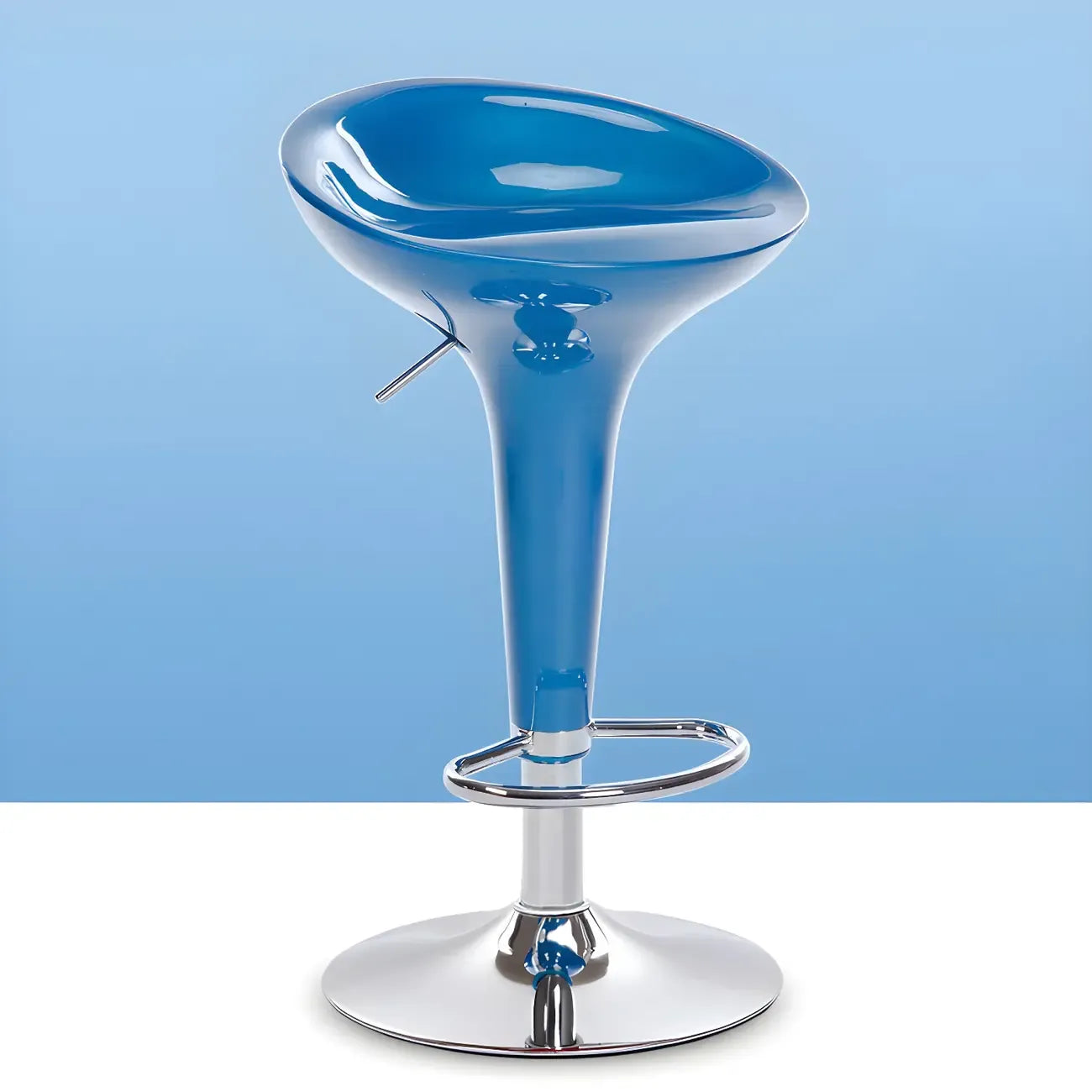 Tabouret de bar pivotant en plastique chromé réglable en hauteur