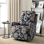 Fauteuil inclinable pivotant manuel Arlette Contemporary Floral avec dossier capitonné